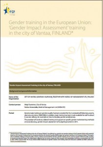 Sukupuolivaikutusten arviointi koulutusprosessi - hyvä käytäntö Vantaa ja WoM